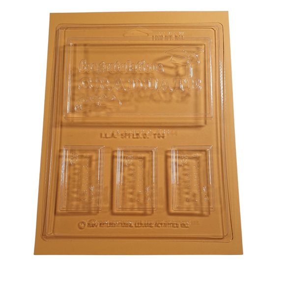 Vintage Candy Mold Congratulations Graduate Bar Polymer Clay Fondant 1984 Soap - Picture 1 of 6